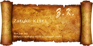Zatyko Kitti névjegykártya